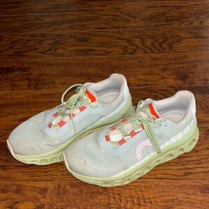 ON Running Cloudmonster Glacier Meadow Women’s 8 Mint Green + Orange On Clouds